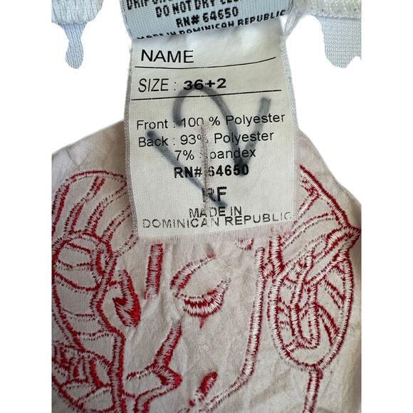 Y2K VTG Style Cheerleader Tank Top Logo Rams Embroidered Color Blocked 36/6 - Picture 3 of 5